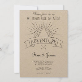 Mountains Adventure Wedding Invitation Kaart