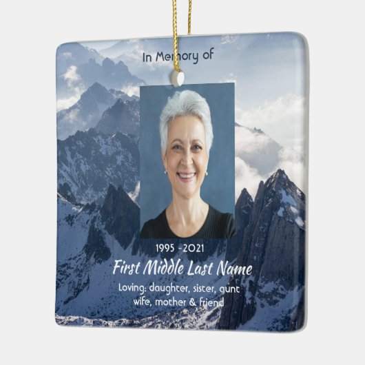 Mountains Alpine Memorial Keepsake Keramisch Ornament (Links)