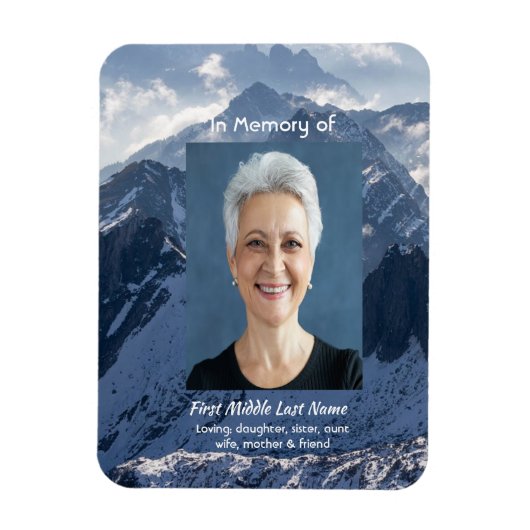  Mountains Alpine Memorial Keepsake Magneet (Verticaal)
