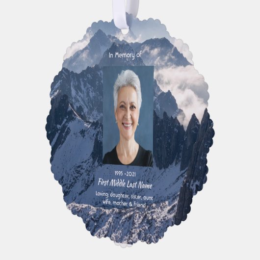 Mountains Alpine Memorial Keepsake Ornament Kaart (Links)