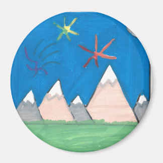 Mountains and Fireworks Magneet