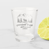 Mountains and Moose 15th Wedding Anniversary Shot Glas (Achterkant)