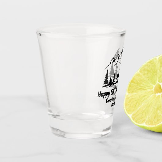 Mountains and Moose 55th Wedding Anniversary Shot Glas (Links)