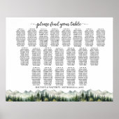Mountains and Pines 20 Tables Wedding Seating Poster (Voorkant)