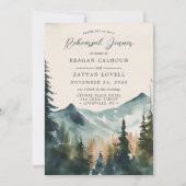 Mountains And Pines Calligrafie Proefdinermaalijd Kaart (Voorkant)