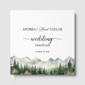 Mountains and Pines Elegant Wedding Gastenboek (Voorkant)