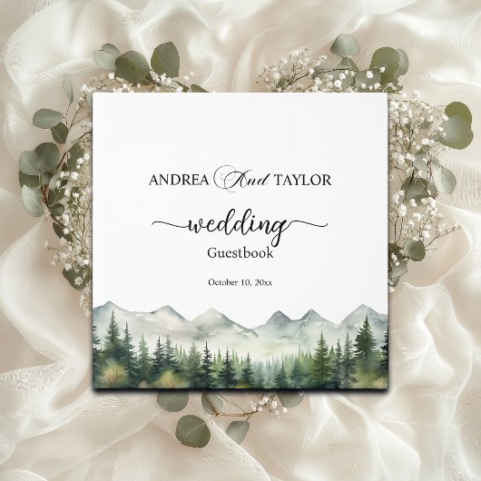 Mountains and Pines Elegant Wedding Gastenboek