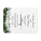 Mountains and Pines Elegant Wedding Invitation Magneet (Horizontaal)