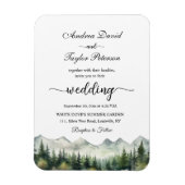 Mountains and Pines Elegant Wedding Invitation Magneet (Verticaal)