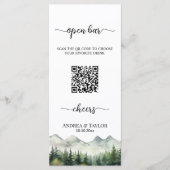 Mountains and Pines QR Code Open Bar Menu (Voorkant)