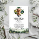 Mountains and Trees Celebration Of Life Funeral Kaart