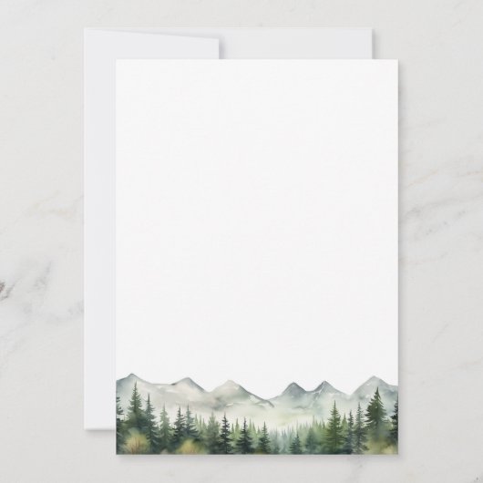 Mountains and Trees Celebration Of Life Funeral Kaart (Achterkant)