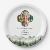 Mountains and Trees Celebration Of Life Funeral Papieren Bordje (Voorkant)