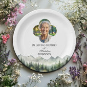 Mountains and Trees Celebration Of Life Funeral Papieren Bordje