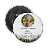 Mountains and Trees Celebration Of Life Keepsake Button Flesopener (Voorkant)