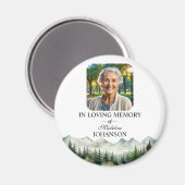 Mountains and Trees Celebration Of Life Keepsake Magneet (Voorkant / Achterkant)