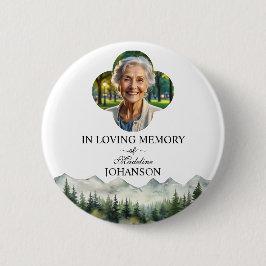 Mountains and Trees Celebration Of Life Keepsake Ronde Button 5,7 Cm