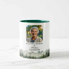 Mountains and Trees Celebration Of Life Keepsake Tweekleurige Koffiemok
