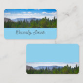 mountains and trees nature landscape art  on blue  visitekaartje (Voorkant / Achterkant)