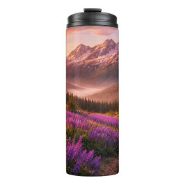 Mountains and Wildflowers - 16 oz Thermal Tumbler Thermosbeker