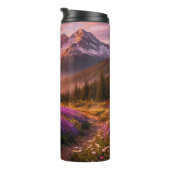 Mountains and Wildflowers - 16 oz Thermal Tumbler Thermosbeker (Geroteerd rechts)