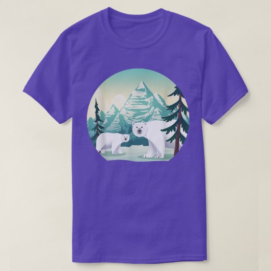 Mountains Arctic Animal Wildlife Nature Polar Bear T-shirt (Design voorkant)