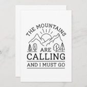 Mountains Are Calling And I Must Go Bedankkaart (Voorkant / Achterkant)