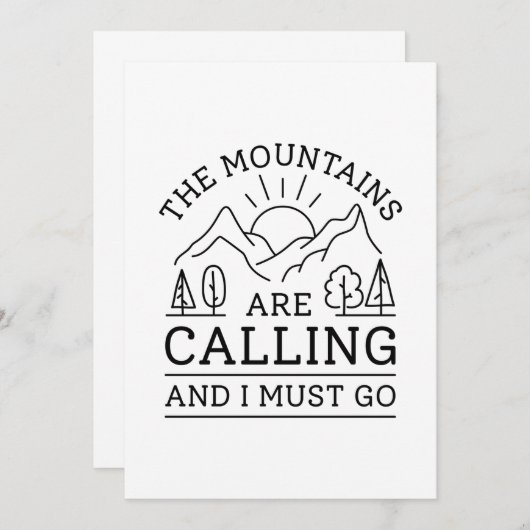 Mountains Are Calling And I Must Go Bedankkaart (Voorkant / Achterkant)