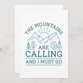 Mountains Are Calling And I Must Go Bedankkaart (Voorkant / Achterkant)