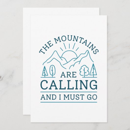 Mountains Are Calling And I Must Go Bedankkaart (Voorkant / Achterkant)