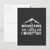 Mountains Are Calling And I Must Go Briefkaart (Voorkant / Achterkant)