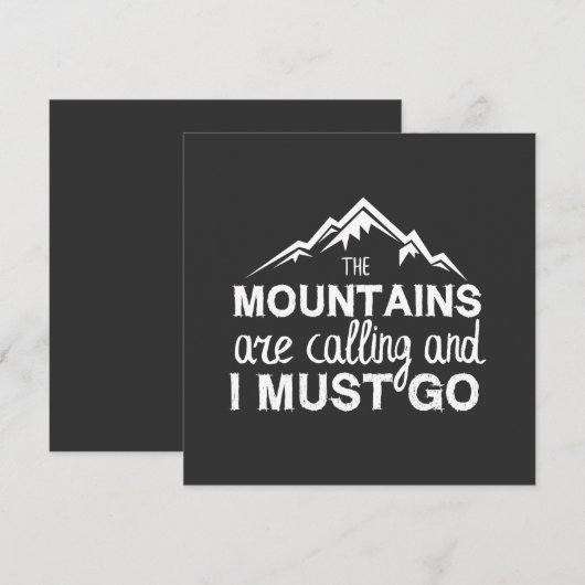 Mountains Are Calling And I Must Go Kaart (Voorkant / Achterkant)