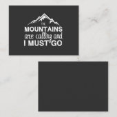 Mountains Are Calling And I Must Go Visitekaartje (Voorkant / Achterkant)
