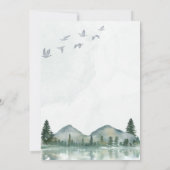 Mountains Baby shower Invitation | Groen evenement Kaart (Achterkant)