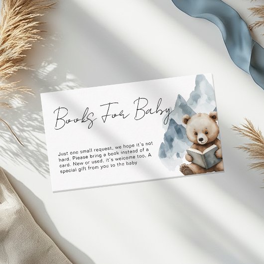Mountains Bear Safari Baby Shower Books Request Informatiekaartje