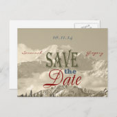 Mountains: Bewaar de datum Personaliseer Aankondigingskaart (Voorkant / Achterkant)
