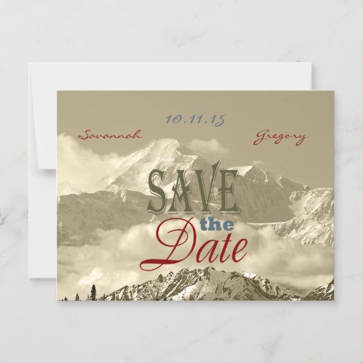 Mountains: Bewaar de datum Personaliseer Magnetische Uitnodiging (Voorkant)