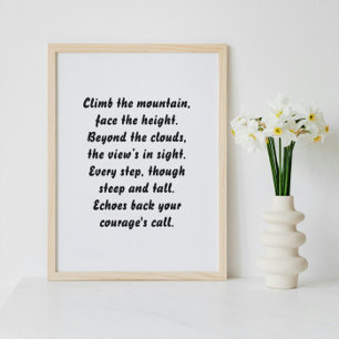 Mountain's Call Inspirerend minigedicht Poster
