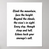 Mountain's Call Inspirerend minigedicht Poster (Voorkant)