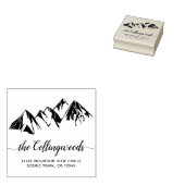 Mountains Calligraphy Swash Family Return Address Rubberstempel (Gestempeld)