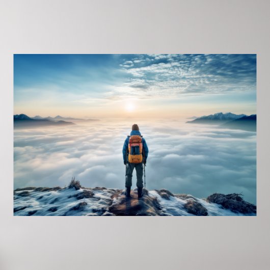 Mountains Challenge buitenleven avontuur verkennen Poster (Voorkant)