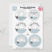 Mountains Cupcake Toppers, Baby shower Invitation Kaart (Voorkant)