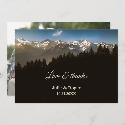 Mountains Custom Photo Weddenschap Hartelijk dank Bedankkaart (Voorkant / Achterkant)