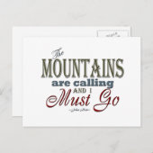Mountains die Typografie Quote noemen - John Muir Briefkaart (Voorkant / Achterkant)