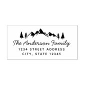Mountains en Trees Familienaam Return Address Zelfinktende Stempel (Design)