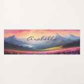 Mountains Flower Field Natuur Zonsondergang Medita Yogamat (Voorkant (horizontaal))