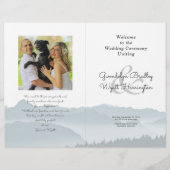 Mountains Folded Wedding Photo Program Sjabloon (Voorkant)