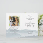 Mountains Folded Wedding Photo Program Sjabloon (Staand voorkant)