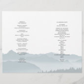 Mountains Folded Wedding Photo Program Sjabloon (Achterkant)