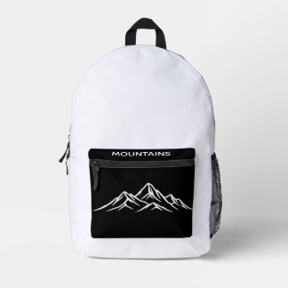 Mountains Graphic Backpack - Outdoor Hiking Print Bedrukte Rugzak